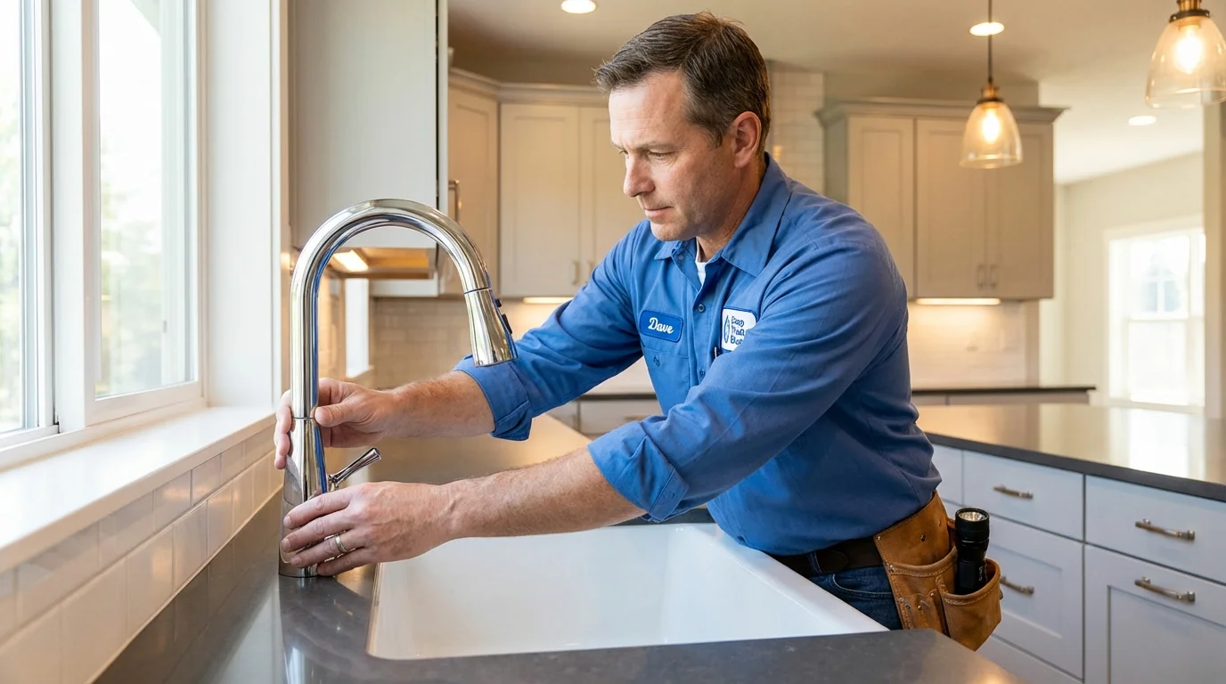 Kitchen faucet installation by Johns Plumbing LLC in Iron River