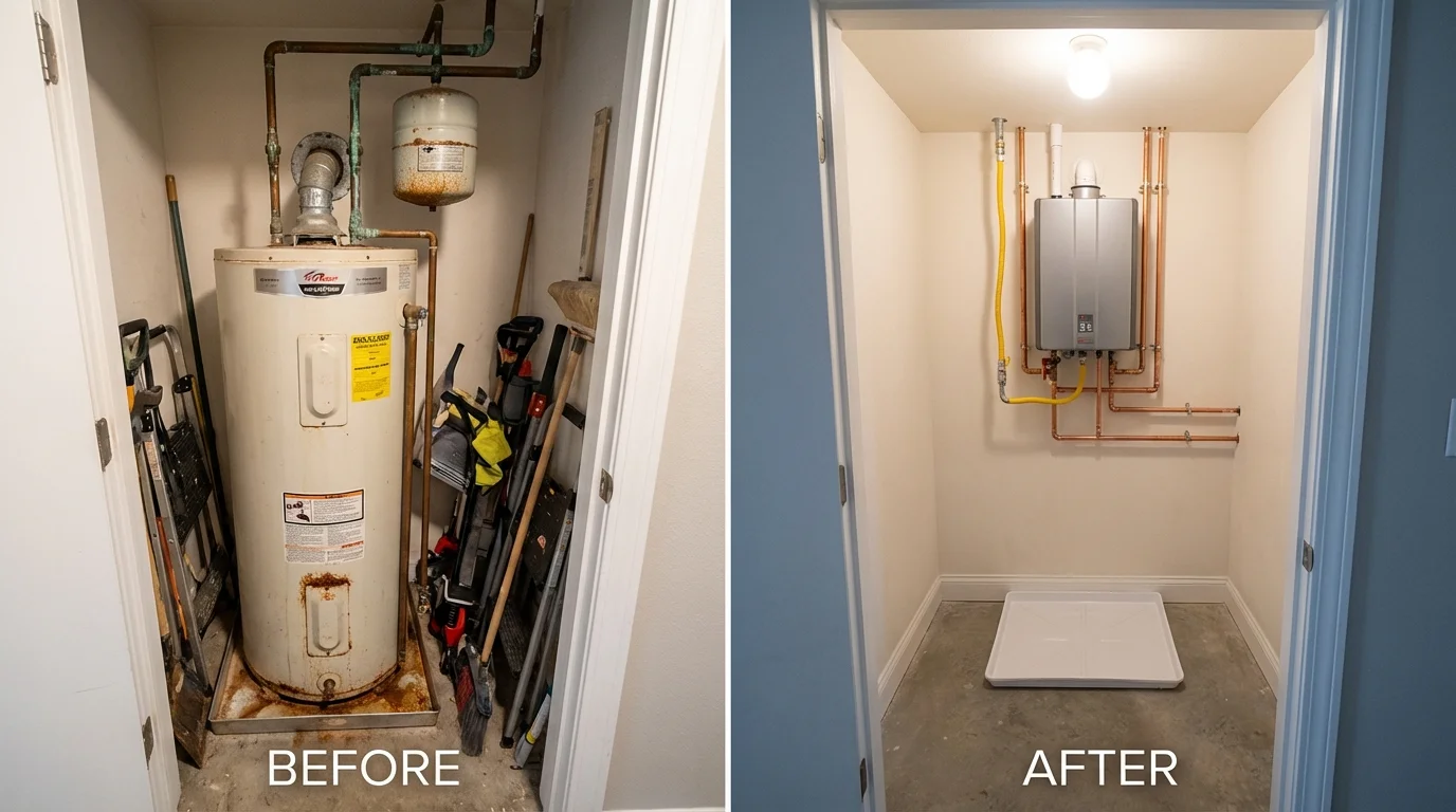 Tank water heater versus wall-mounted tankless unit comparison for Iron River, MI homeowners